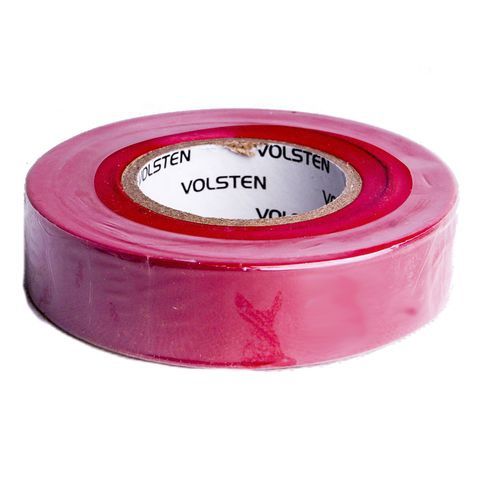 Изолента Volsten  0,13мм 15mmх20m красная(10/500)