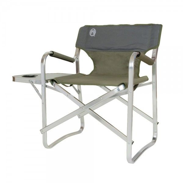 Складное алюминевое кресло с откидным боковым столиком Coleman DECK CHAIR W|TABLE GREEN, 205471